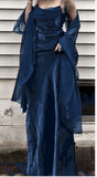 Ndyad Dark Green Prom Dress Spaghetti Strap Chiffon Evening Gown with Shawl HZ1024