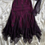 Ndyad Blue Chiffon Long Prom Dresses Elegant Beaded Party Dresses HZ1024