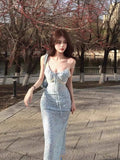 Ndyad Break French V-neck Floral Sling Dress HZ1024