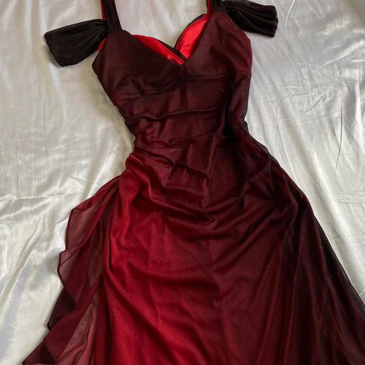 Ndyad Party Dresses Under $160??Elegant Purple Glitter Ruffled Chiffon Prom Dresses HZ1024