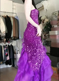 Ndyad Mermaid Sequined Strapless Tulle Evening HZ1024