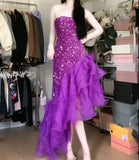 Ndyad Mermaid Sequined Strapless Tulle Evening HZ1024