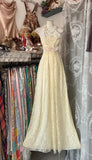 Ndyad A-Line Light Yellow Lace Strapless Prom Dress Cute Birthday Party Dress HZ1024