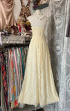 Ndyad A-Line Light Yellow Lace Strapless Prom Dress Cute Birthday Party Dress HZ1024