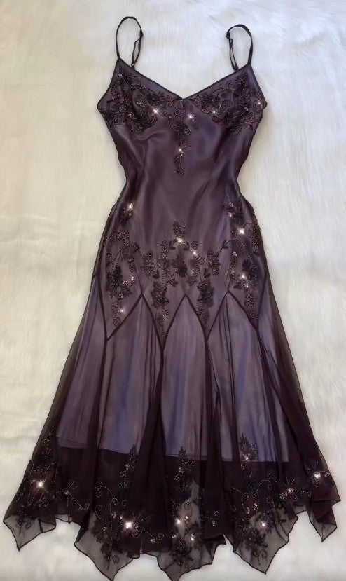 Ndyad Prom Dresses Under $180??Gothic Spaghetti Straps Blue Satin Chiffon Sheath Evening Dress with Beading HZ1024