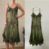 Ndyad Prom Dresses Under $180??Gothic Spaghetti Straps Blue Satin Chiffon Sheath Evening Dress with Beading HZ1024