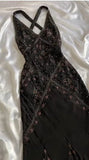 Ndyad Black Beaded Halter Neck Mermaid Chiffon Prom Dress for Party Enchanted Backless Sleeveless Evening Gown HZ1024
