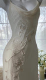 Ndyad Fairytale White Chiffon Short Prom Dress Vintage Applique Beading Party Dresses HZ1024