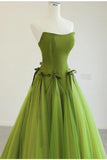 Ndyad ??Fairytale Tulle Ball Dress for Wedding & Birthday - Strapless A-line Evening Dress HZ1024