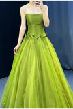 Ndyad ??Fairytale Tulle Ball Dress for Wedding & Birthday - Strapless A-line Evening Dress HZ1024