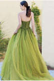 Ndyad ??Fairytale Tulle Ball Dress for Wedding & Birthday - Strapless A-line Evening Dress HZ1024