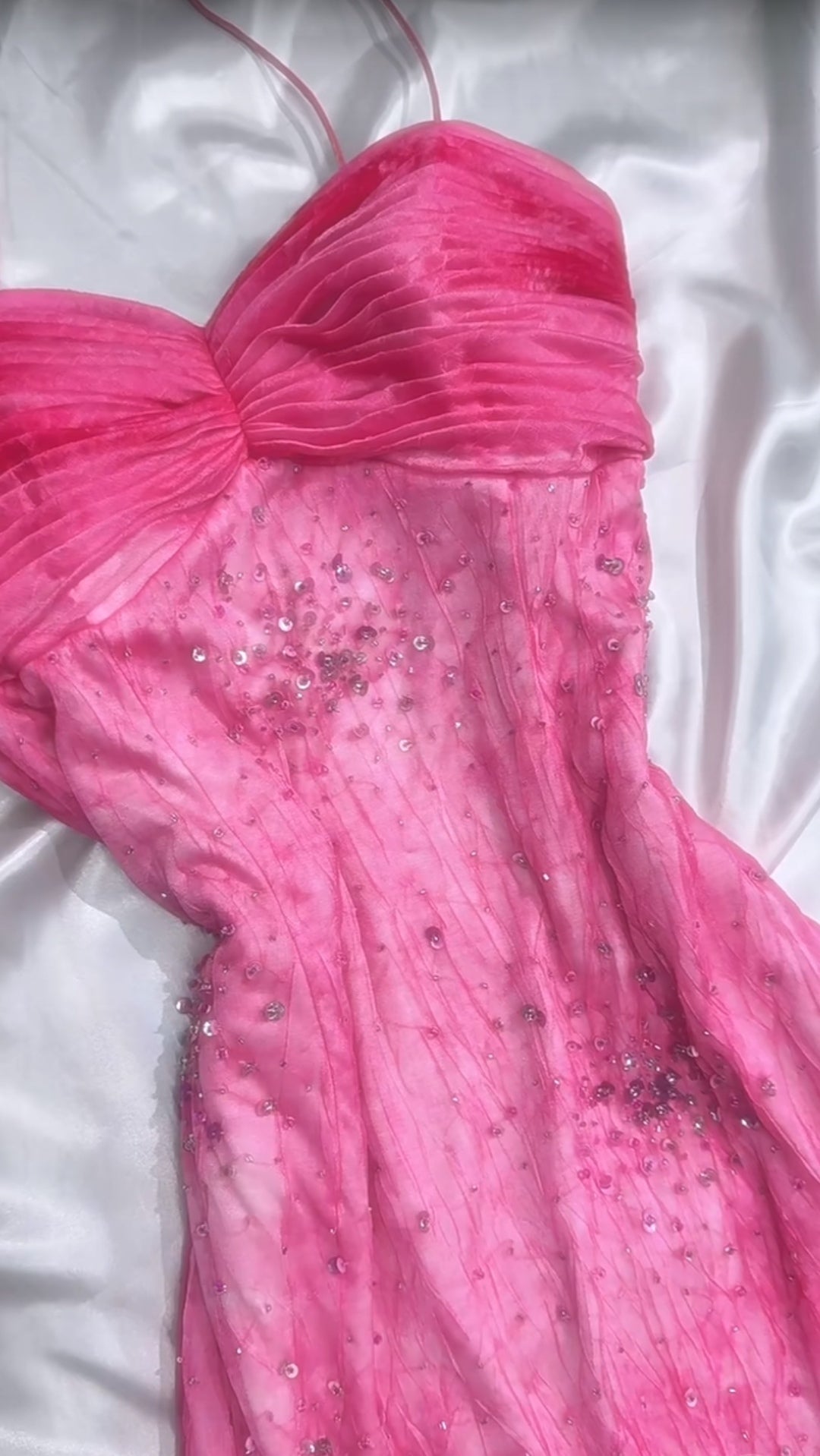 Ndyad Princess Style Beaded Chiffon Prom Dress for Party Glitter 90s Retro A-Line Evening Gown HZ1024