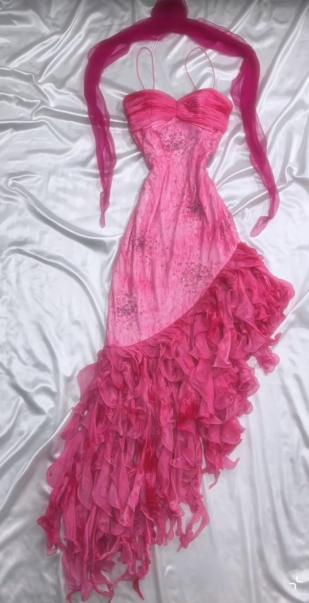 Ndyad Princess Style Beaded Chiffon Prom Dress for Party Glitter 90s Retro A-Line Evening Gown HZ1024