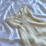 Ndyad White Spaghetti Straps Chiffon Sheath Gentle Prom Dresses with Beading HZ1024