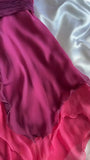 Ndyad Gothic V-neck A-Line Chiffon Party Dress Vintage Gradient Pink Short Prom Dress HZ1024
