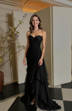 Ndyad Mermaid Dark Green Sweetheart Tulle Long Prom Dresses Formal Evening Dresses with Rufflest HZ1024