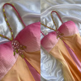 Ndyad Spaghetti Straps Chiffon Colorful Party Dress Gothic Short Prom Dress Homecoming Dresses HZ1024