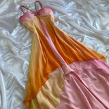 Ndyad Spaghetti Straps Chiffon Colorful Party Dress Gothic Short Prom Dress Homecoming Dresses HZ1024