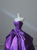 Ndyad Satin Purple Long Prom Dress?? Sweetheart Evening Gown for Special Ocassion Quinceanera Dress HZ1024