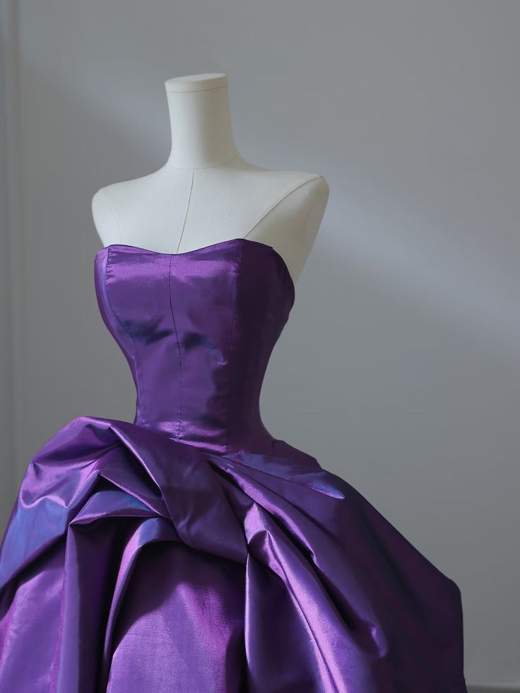 Ndyad Satin Purple Long Prom Dress?? Sweetheart Evening Gown for Special Ocassion Quinceanera Dress HZ1024