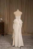 Ndyad Tulle Lace Strapless Two-piece Evening Dress Simple Wedding Dress HZ1024