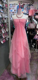 Ndyad Yellow Chiffon Cocktail Party Dresses Halter Neck Sleeveless Guest Dresses HZ1024