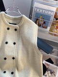 Ndyad Breasted Knitted Vest Sweater HZ1024