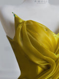 Ndyad Yellow Satin Sweetheart Neck A-Line Sweet 16 Dress Gorgeous Formal Evening Gowns HZ1024