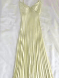 Ndyad Champagne Spaghetti Straps Guest Dresses Sheath Pleated Chiffon Fashion Prom Dress with Backless HZ1024
