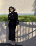Ndyad turtleneck two-piece knitted sweater dress HZ1024