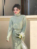 Ndyad turtleneck two-piece knitted sweater dress HZ1024