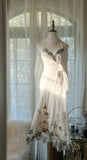 Ndyad White Spaghetti Straps Mermaid Chiffon Lace Prom Dresses Elegant Party Dresses HZ1024