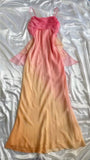 Ndyad Pink Sheath Spaghetti Straps Fairytale Chiffon Long Prom Dresses Vintage Party Dress HZ1024