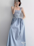 Ndyad knitted patchwork sleeveless suspender long dress HZ1024