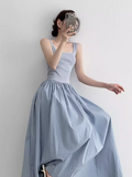 Ndyad knitted patchwork sleeveless suspender long dress HZ1024