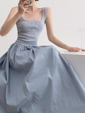 Ndyad knitted patchwork sleeveless suspender long dress HZ1024