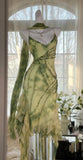 Ndyad Green Spaghetti Straps Sheath Party Dresses Chiffon Beaded Short Y2K Prom Dresses HZ1024