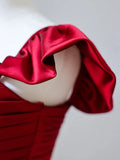 Ndyad Satin Burgundy Long Prom Dress, Mermaid Burgundy Long Formal Dress HZ1024