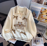 Ndyad preppy style polo neck pullover sweater HZ1024