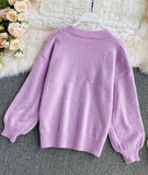 Ndyad Cherry Round Neck Long Sleeve Sweater HZ1024
