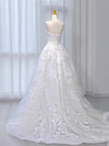 Ndyad Tulle Lace Beige Long Prom Dress, Beige Long Formal Dress HZ1024