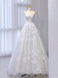 Ndyad Tulle Lace Beige Long Prom Dress, Beige Long Formal Dress HZ1024