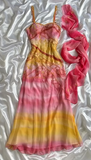 Ndyad Colorful Spaghetti Straps Sheath Beaded Chiffon Prom Dresses Vintage Evening Gowns HZ1024