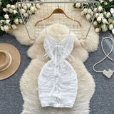 Ndyad Spaghetti Straps Bodycon Lace Short Party Dress Cocktail Dress HZ1024