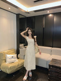 Ndyad Break French Lace Embroidery Floral Ruffle Dress HZ1024
