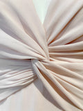 Ndyad Pink V-neck Sheath Chiffon Prom Dresses Elegant Birthday Evening Gowns with Ruffles HZ1024