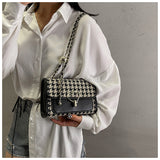 Ndyad Houndstooth Versatile Shoulder Chain Crossbody Bag HZ1024