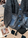 Ndyad Japanese denim patchwork cardigan HZ1024