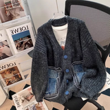 Ndyad Japanese denim patchwork cardigan HZ1024
