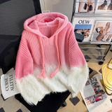 Ndyad mink velvet hooded knitted sweater HZ1024